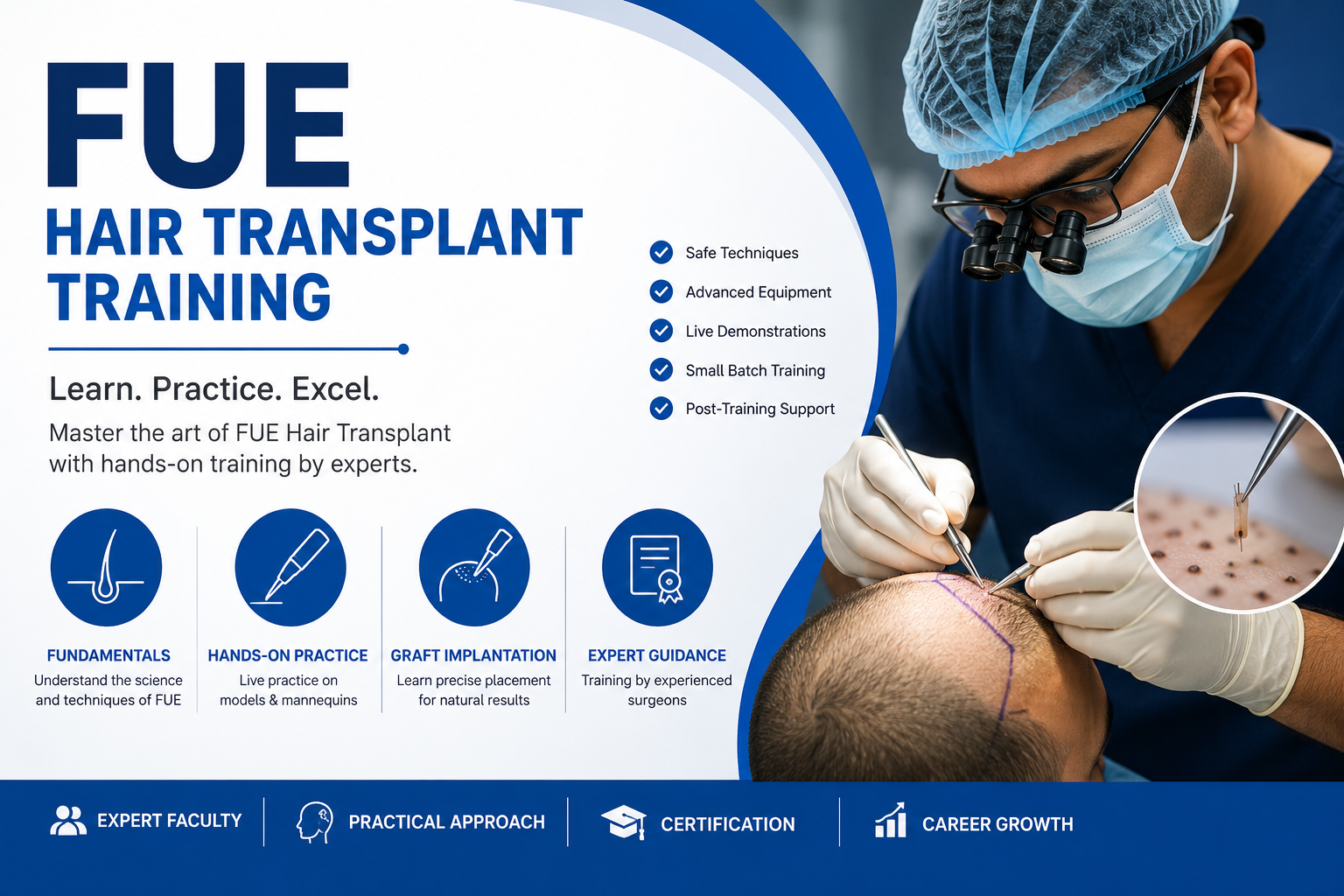FUE Hair Transplant Training at Elegance Vidhyalay
