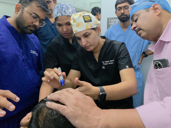 hairline-marking-demonstration-hair-transplant-workshop-india